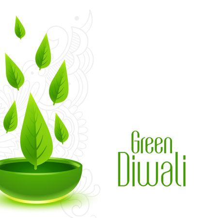 happy diwali celebration background in eco friendly conceptのイラスト素材