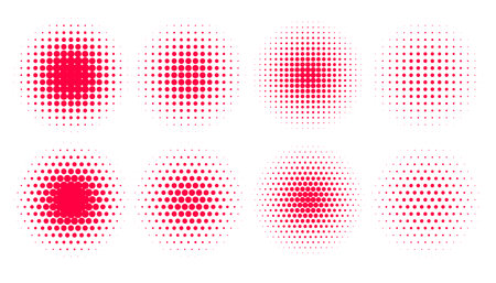 Abstract grunge halftone pink circles background designのイラスト素材