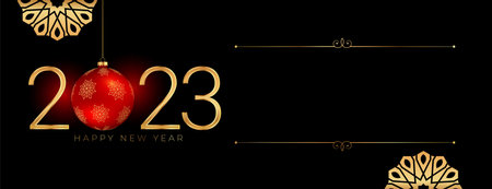 2023 new year invitation banner with text space vectorのイラスト素材