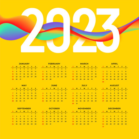 modern style 2023 calendar for new year template vectorのイラスト素材