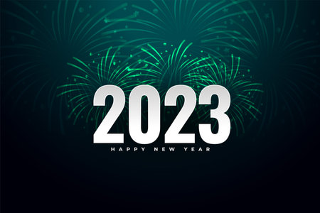 2023 new year celebration poster with firework bursting vectorのイラスト素材