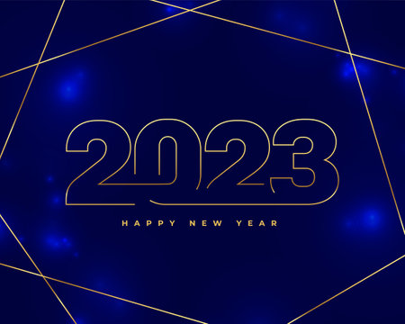 2023 golden text for new year banner in line style vector
