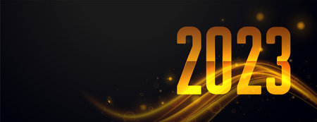 2023 new year holiday wallpaper with shiny light effect vector