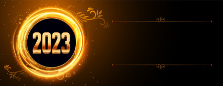 2023 new year card with light frame and text space vector