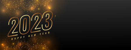 line style 2023 new year event banner with firework burst vector