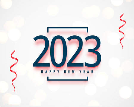 minimal happy new year 2023 invitation flyer with confetti vector
