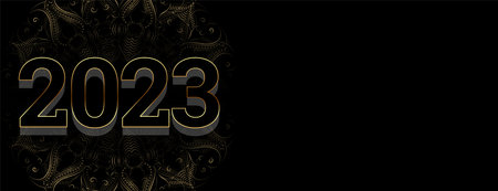 3d style 2023 text new year banner with text space vector