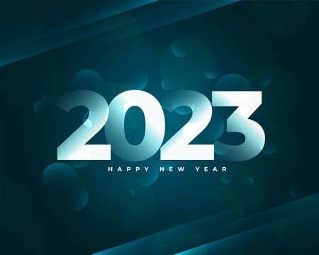 happy new year 2023 festival background with bokeh effect vectorのイラスト素材