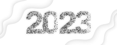 minimal style happy new year 2023 occasion wallpaper vectorのイラスト素材