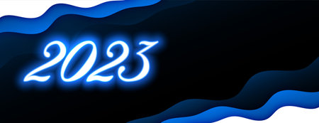 neon style 2023 lettering for new year occasion banner vector