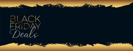 elegant black friday festival deal golden banner with text space vectorのイラスト素材