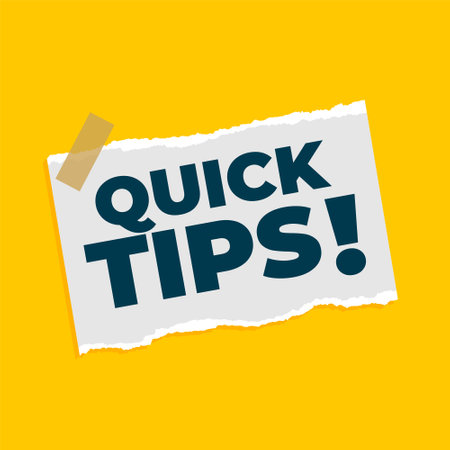 Quick helpful tips advice on yellow background