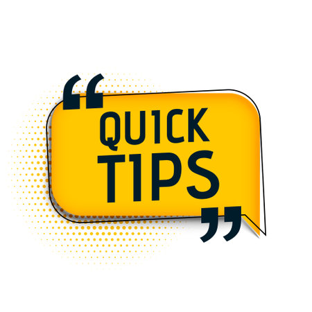 Quick helpful tips advice on white background
