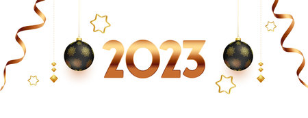 decorative happy new year 2023 party poster vector