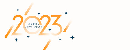 creative happy new year greeting banner with 2023 lettering vectorのイラスト素材