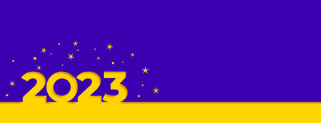 flat style 2023 new year festival banner with text space vectorのイラスト素材