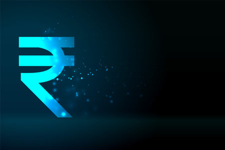 indian digital rupee symbol background with text space vectorのイラスト素材