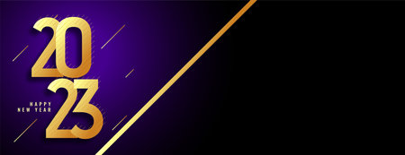 2023 happy new year holiday banner with text space vectorのイラスト素材