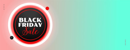 neon style black friday sale ad banner with text spaceのイラスト素材