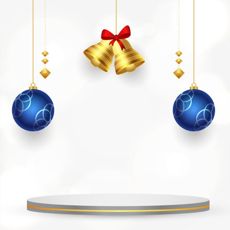 3d podium and isolated xmas element for merry christmasのイラスト素材