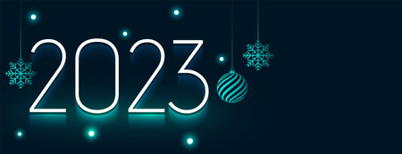 happy new year holiday banner with 2023 lettering vector