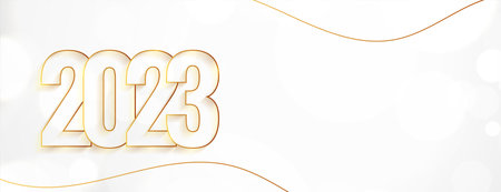 minimal 2023 text in line style for new year event banner vectorのイラスト素材