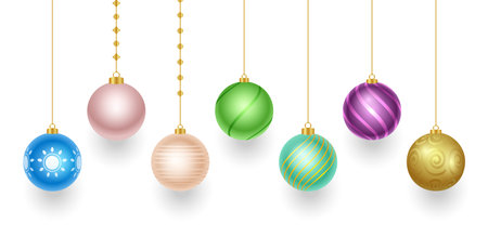 set of decorative bauble design for christmas holidayのイラスト素材