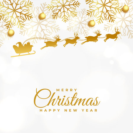 premium merry christmas festival background with santa on sleigh designのイラスト素材