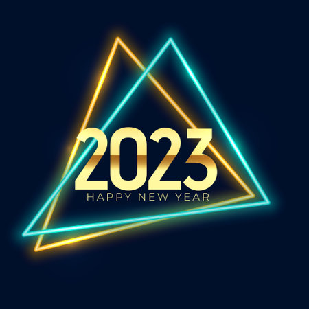 stylish new year 2023 wishes banner with light effect in geometric styleのイラスト素材
