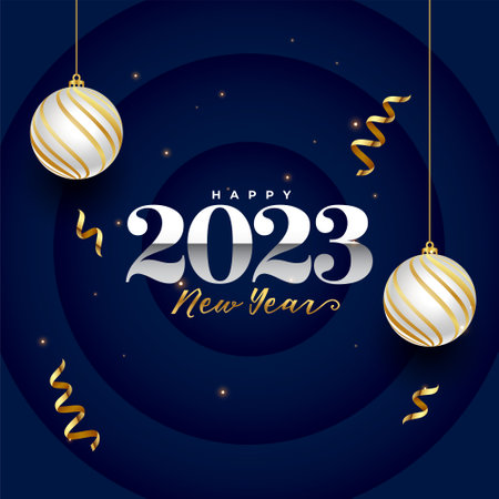 2023 new year celebration banner with christmas decorative design