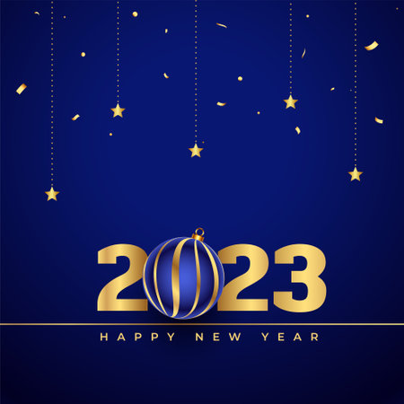 elegant 2023 new year eve banner with christmas decoration design