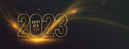 elegant new year 2023 celebration banner with light effect vector