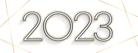 happy new year holiday banner with 2023 text in minimal style vector