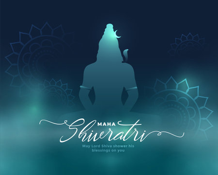 shiny maha shivratri festival card with shiv shankar design vectorのイラスト素材