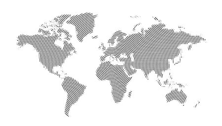 abstract world map in dotted pattern vector designのイラスト素材