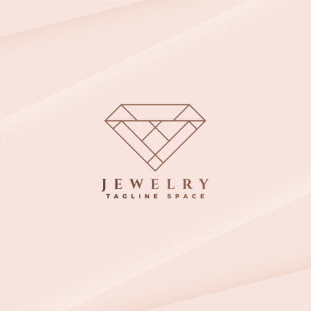 line style jewelry logo template with diamond icon minimal designのイラスト素材