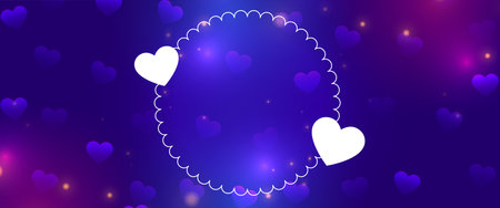 paper cut style lovely hearts banner with text space for valentines vectorのイラスト素材