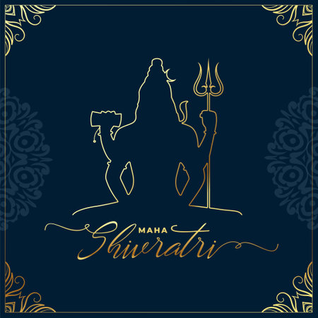 happy maha shivratri festival of lord shiva religious background vectorのイラスト素材