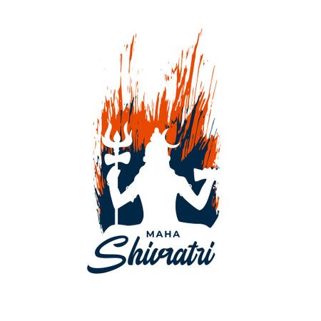 maha shivratri hindu festival of shiv shankar background vectorのイラスト素材