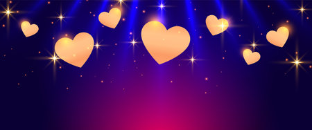 valentines day saint feast banner with love hearts decoration vectorのイラスト素材