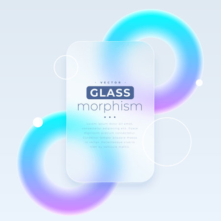 futuristic glass morphism background with glowing gradient design vectorのイラスト素材
