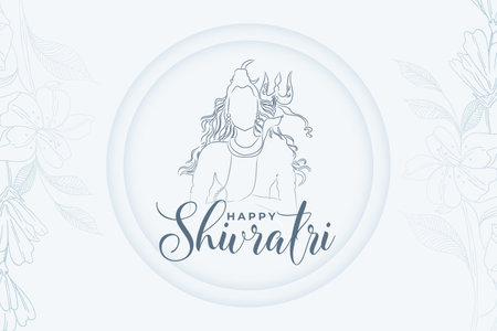 maha shivratri hindu festival of shiv shankar mahadev banner vectorのイラスト素材