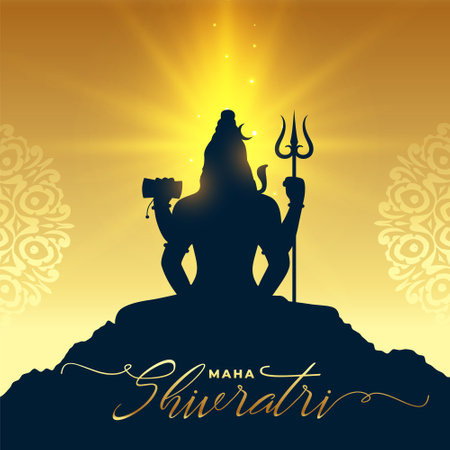 lord shiva maha shivratri shiny background with light effect vectorのイラスト素材