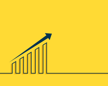 business success growth chart with upward direction arrow vectorのイラスト素材
