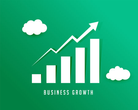 financial share market graph background with upward growth arrow vectorのイラスト素材