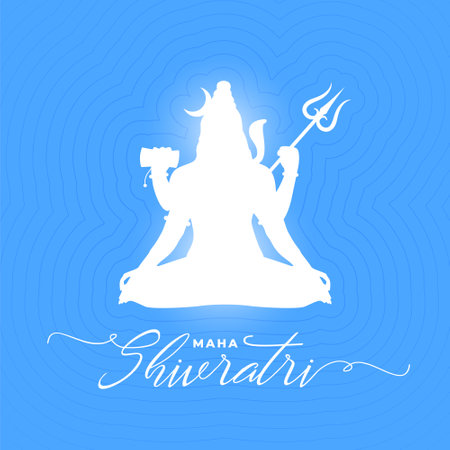 maha shivratri festival card with paper cut style lord shiva vectorのイラスト素材