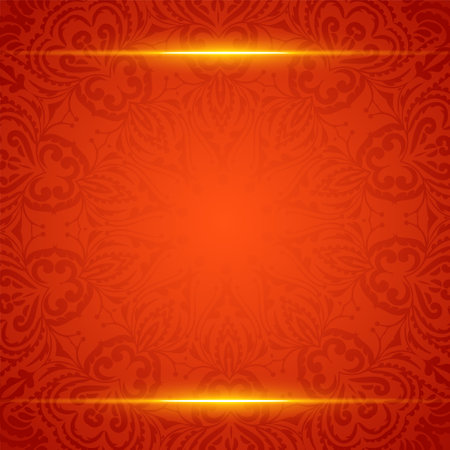 indian style mandala pattern background with text space and shiny effect vectorのイラスト素材