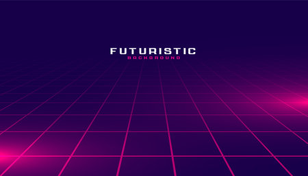 glowing geometric grid lines perspective background design vectorのイラスト素材