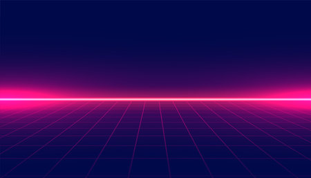 digital cyber grid lines geometric wallpaper with laser light vectorのイラスト素材