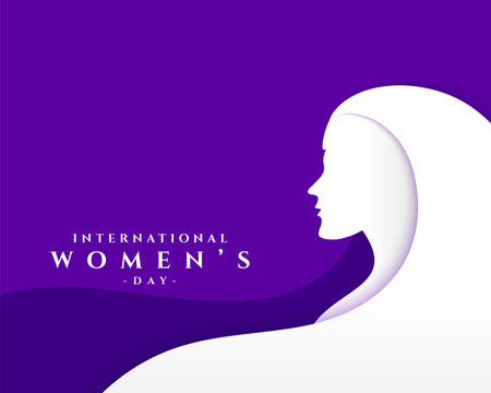 celebrate international women's day event with paper style lady face vectorのイラスト素材